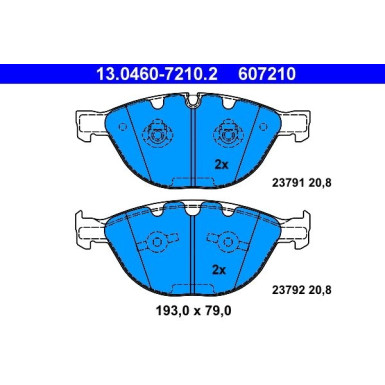 Bremsbelagsatz Bmw P. E60/E61/E65/E63 3,0-6,0 04-10 | 13.0460-7210.2