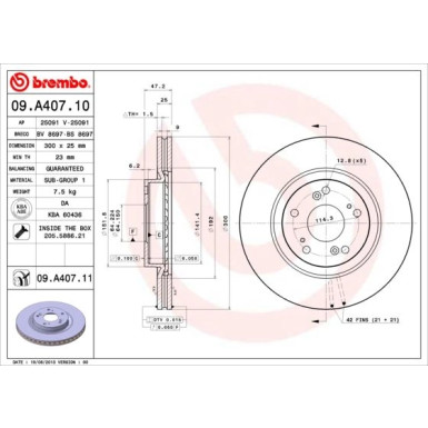 86 481 037 Bremsscheibe VA | HONDA CR-V 02 | 09.A407.11