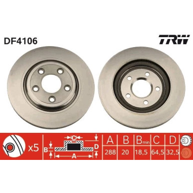 Bremsscheibe Jaguar T. Xj 03 | DF4106