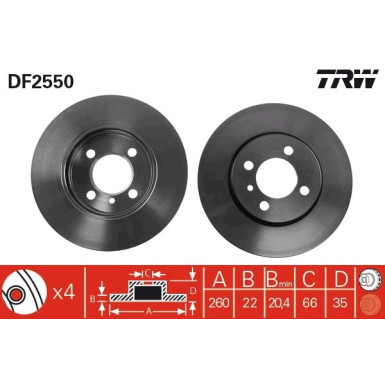 Bremsscheibe Bmw P. E30 86-93 | DF2550