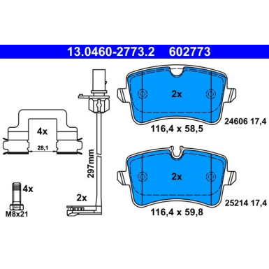 Bremsbelagsatz Audi T. A8 2.0-6.3 09 | 13.0460-2773.2