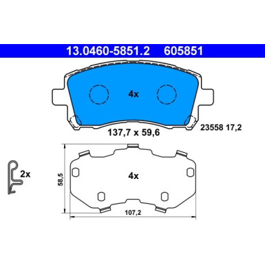 Bremsbelagsatz Subaru P. Forester/Impreza/Legacy/Outback 1,6-2,5 94-05 | 13.0460-5851.2