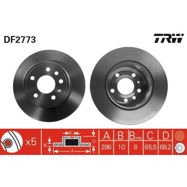 TRW Bremsscheibe | DF2773