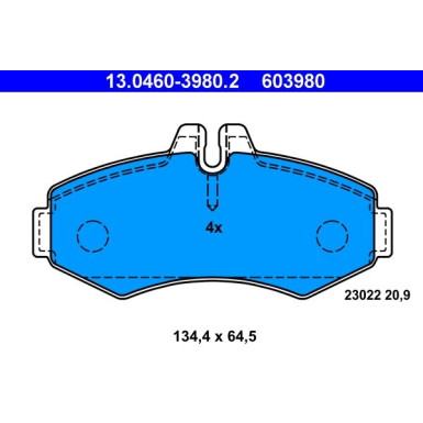 Bremsbelagsatz Db P. Vito 96-03 | 13.0460-3980.2