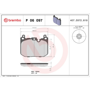 BREMBO Bremsklötze VA | MINI Countryman, Clubman 14 | P 06 097