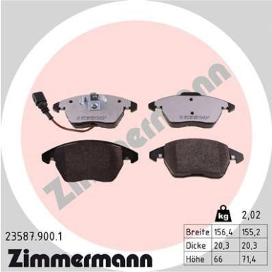 ZIMMERMANN Bremsbeläge | 23587.900.1