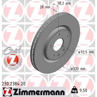 40 481 102 Bremsscheibe VA | FIAT Freemont 11 | 230.2384.20