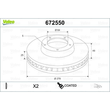 VALEO Bremsscheibe | 672550