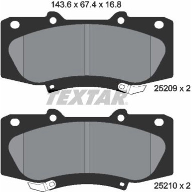 Bremsbelagsatz Toyota P. Hilux 07- 2.5D4D 4X4 | 2520901