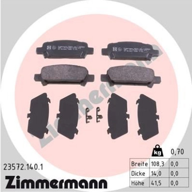 ZIMMERMANN Bremsbeläge | 23572.140.1