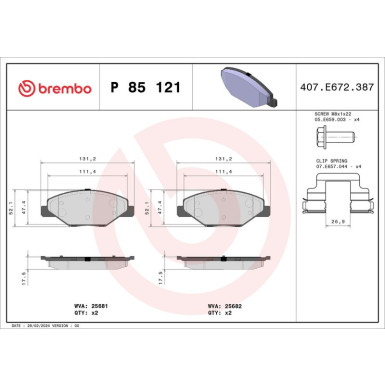 BREMBO Bremsklötze VA | VW POLO Saloon | P 85 121