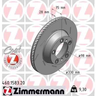 ZIMMERMANN Bremsscheibe | 460.1583.20