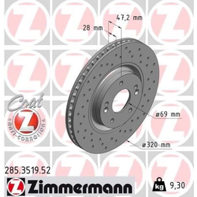 80 481 036 Sport Bremsscheibe VA Sport | HYUNDAI i40 (17,18 Zoll) 11 | 285.3519.52