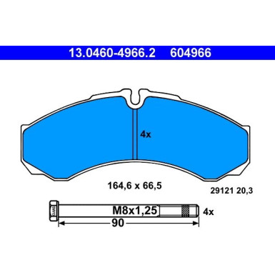 Bremsbelagsatz Iveco P. /T. Täglich 96-07 | 13.0460-4966.2