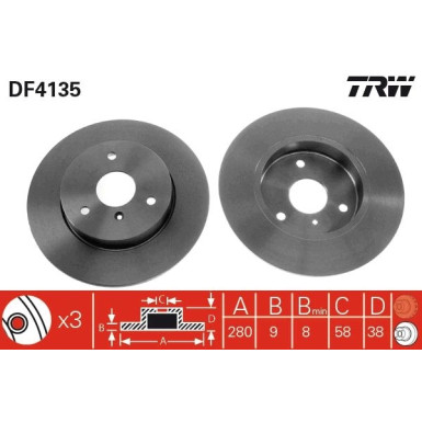 Bremsscheibe Smart P. Fortwo 07 | DF4135