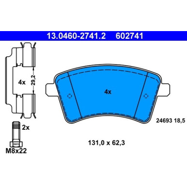 Bremsbelagsatz Renault P. Kangoo 1.2-1.6 08 | 13.0460-2741.2