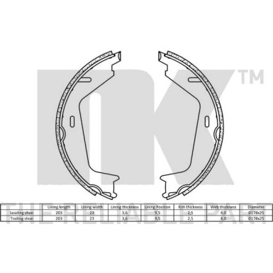 Handbremsbacken Volvo S60/S80/V70/Xc70 | 2748578