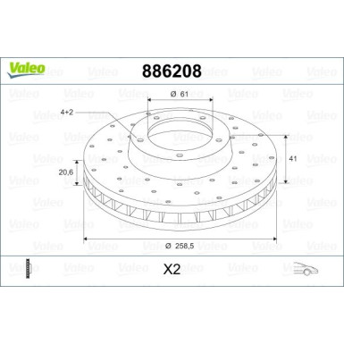 VALEO Bremsscheibe | 886208