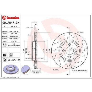 Bremsscheibe VA Xtra | MINI Clubmann, Coupe 05 | 09.A047.3X