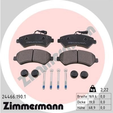 ZIMMERMANN Bremsbeläge | 24466.190.1