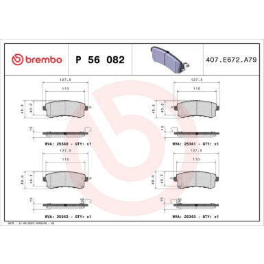 BREMBO Bremsklötze HA | NISSAN Patrol 10 | P 56 082