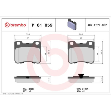 BREMBO Bremsklötze VA | CITROEN AX/Saxo/106 91 | P 61 059