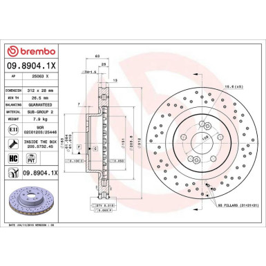 Bremsscheibe VA Xtra | RENAULT Clio, Megane 01-12 | 09.8904.1X