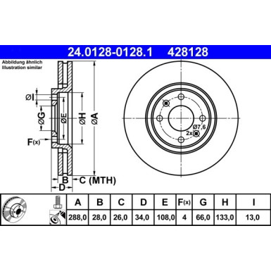 Bremsscheibe Citroen P. C5/Xantia 2.0-3.0 97 | 24.0128-0128.1