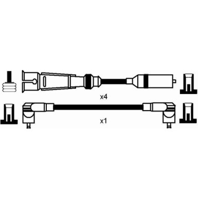 RC-VW242 NGK | Zündkabelsatz | AUDI 100 Avant 84-88 | 8262