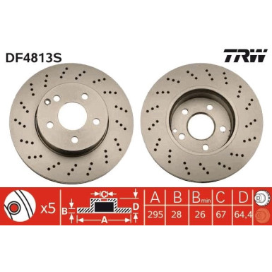 Bremsscheibe Db P. W204 07 | DF4813S