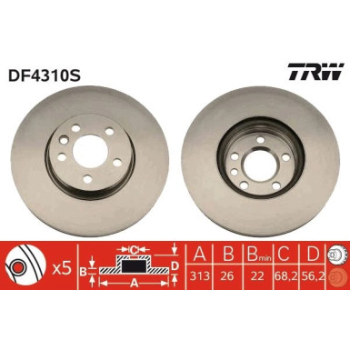 Bremsscheibe Vw P. T4 98 | DF4310S