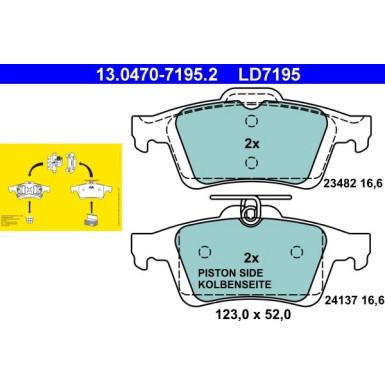 Bremsbelagsatz Ford T. C-Max/Focus/Kuga/Transit 03- Keramik | 13.0470-7195.2