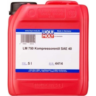 Liqui Moly LM 750 Kompressorenöl SAE 40 5 l | 4414 | 5L Kanister Kunststoff