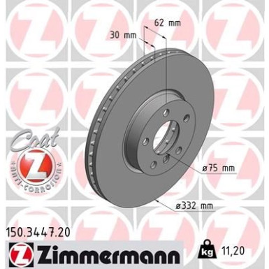 ZIMMERMANN Bremsscheibe | 150.3447.20