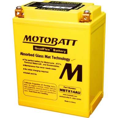 Motorrad Batterie 12V 16,5Ah/210A P+ (Abmessungen: 135X90X168/176) | MBTX14AU