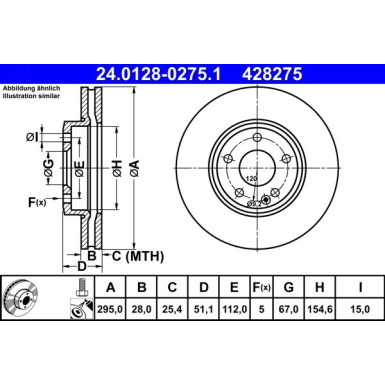 Bremsscheibe Db P. C117/W176/W246/X156 12 | 24.0128-0275.1