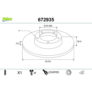 VALEO Bremsscheibe | 672935