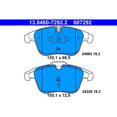 Bremsbelagsatz, Scheibenbremse | 13.0460-7292.2