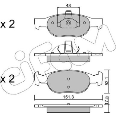 CIFAM Bremsbelagsatz, Scheibenbremse | 822-079-2