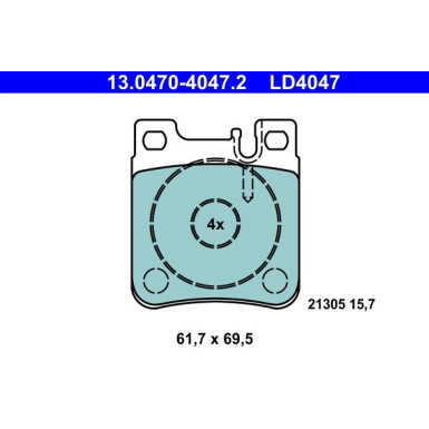 Bremsbelagsatz Db T. W124/W202/W203/W210/W220 91-08 Keramik | 13.0470-4047.2