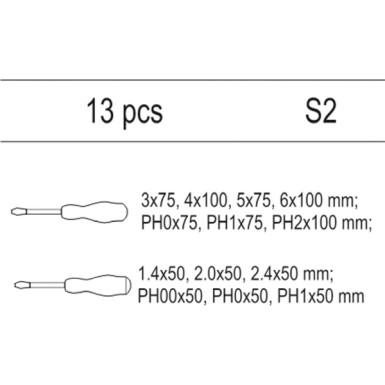 Schraubendrehersatz 13-Tlg. In Schubladeneinlage | yt-55455