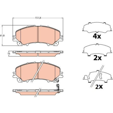 Bremsklötze | INFINITI Q50,Q60,QX50 13 | GDB2222