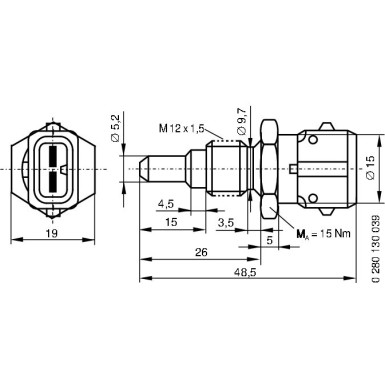 11 616 007 Temperatursensor | PEUGEOT,VW,CITROEN | 0 280 130 039