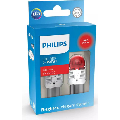 LED P21W 12V 2,3W Ultinon Pro6000 SI Red Intense NOECE 2 St. Philips | 11498RU60X2