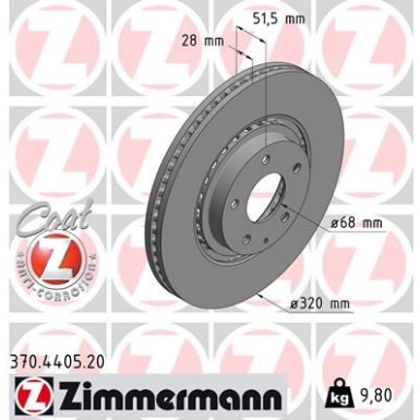 ZIMMERMANN Bremsscheibe | 370.4405.20