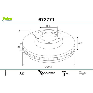 VALEO Bremsscheibe | 672771