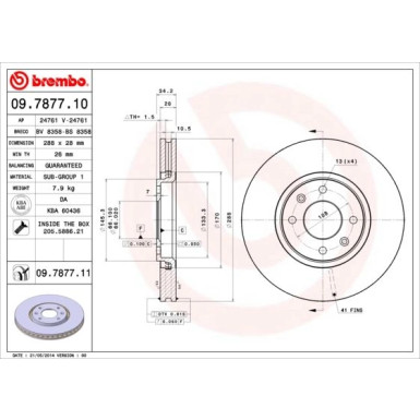 70 481 019 Bremsscheibe VA | CITROEN Xantia,C5 98 | 09.7877.11