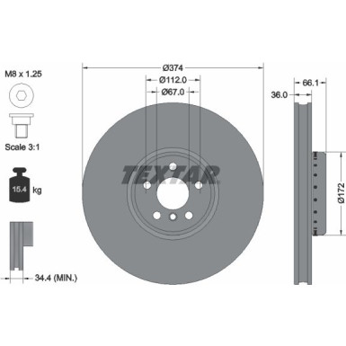 BREMSSCHEIBE BMW P. 5/7 2,0-4,4 15- LE374 X 36WYSOKO NAW?GLANY | 92290325