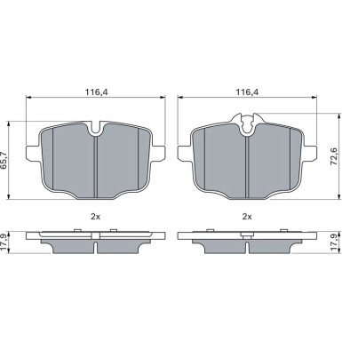 Bremsbelag | BMW 5,6,7,8,X3,4,5,6,7 15 | 0 986 494 900