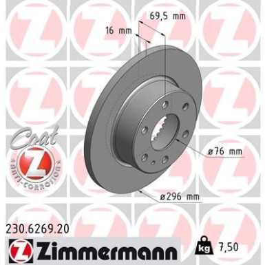 ZIMMERMANN Bremsscheibe | 230.6269.20